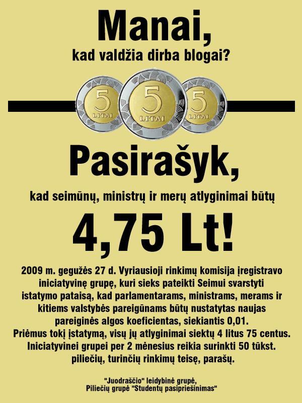 parasu rinkimo akcija 4,75 Lt
